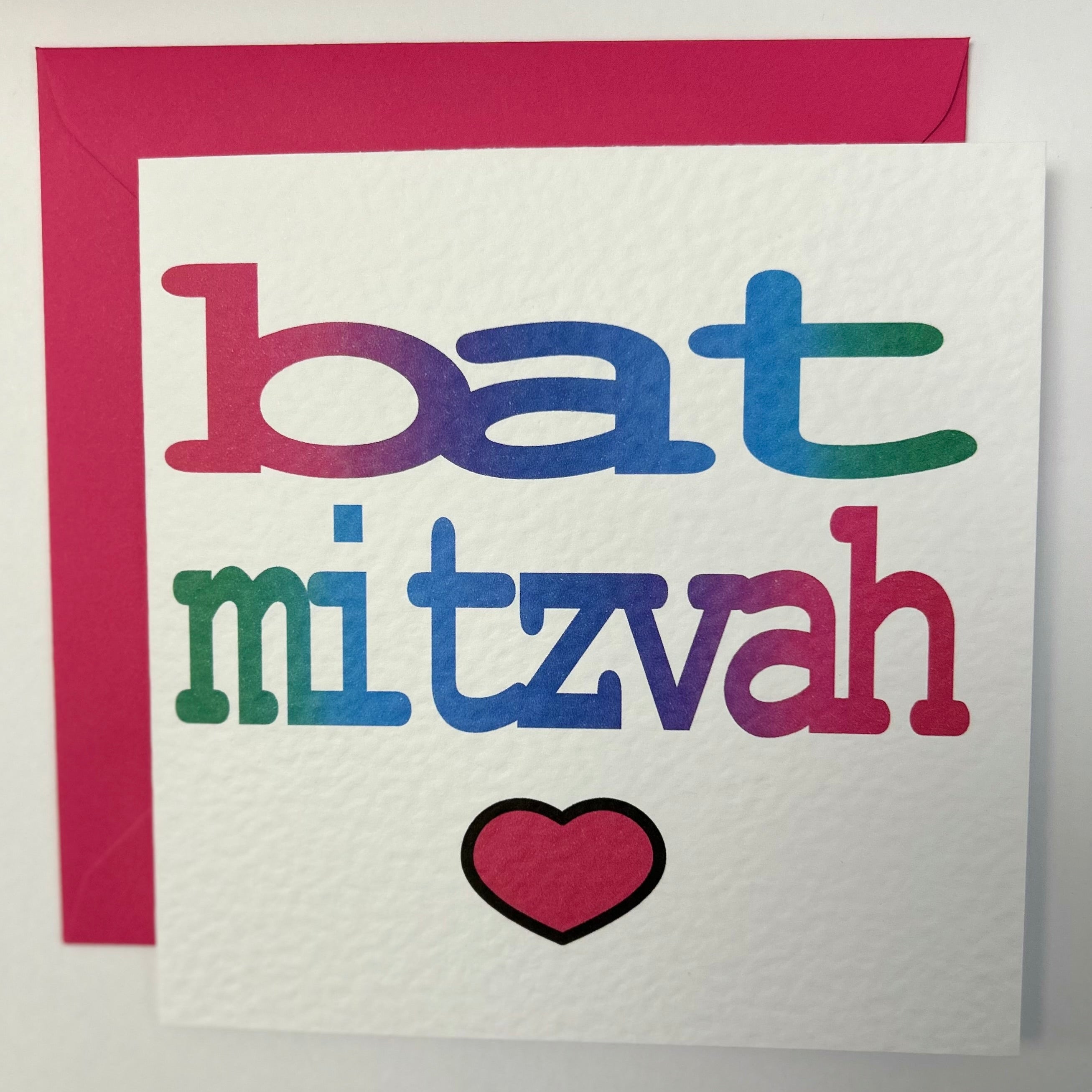 102 Bat Mitzvah Heart Card