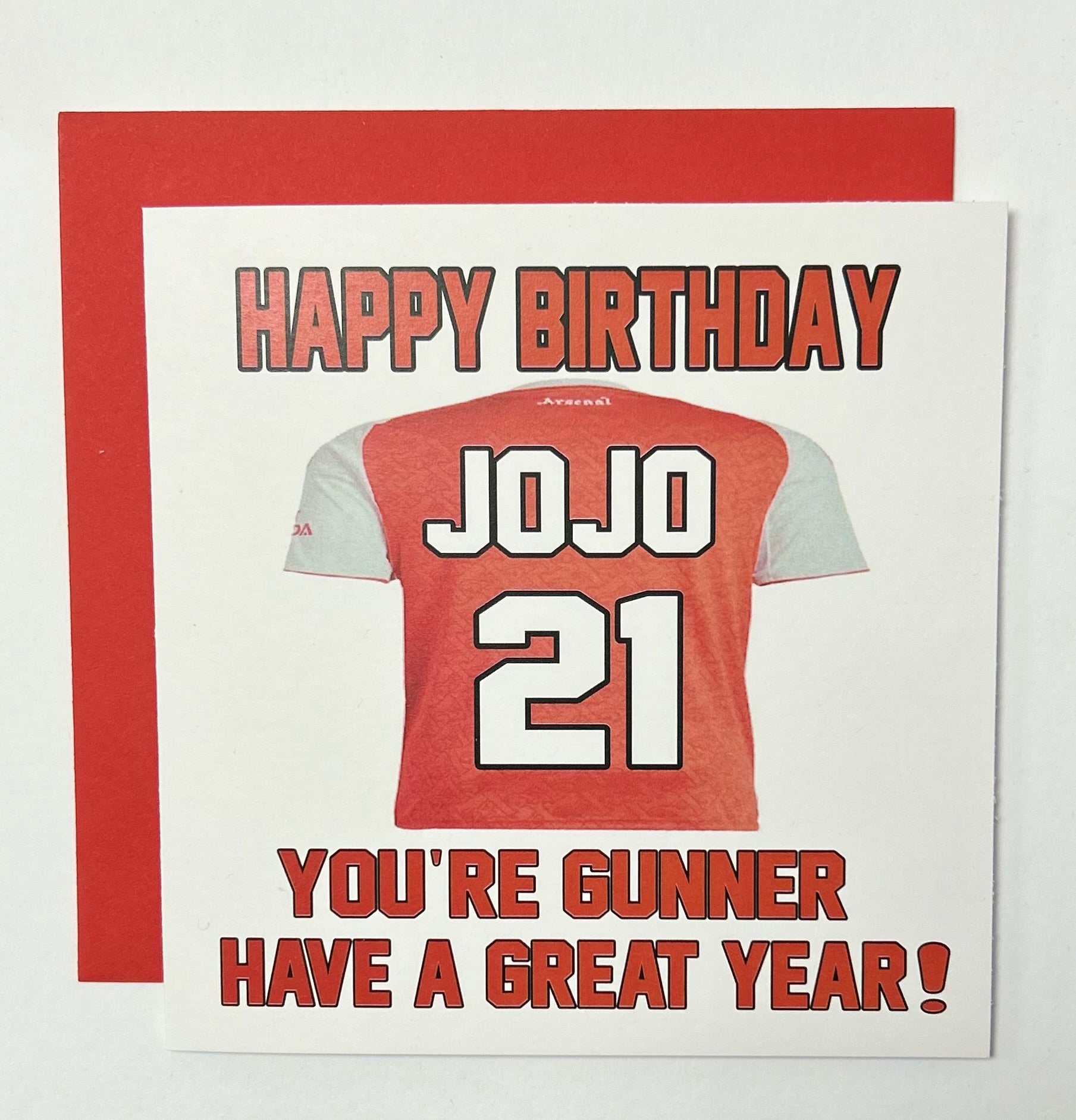 Presonalised Football Shirt birthday card