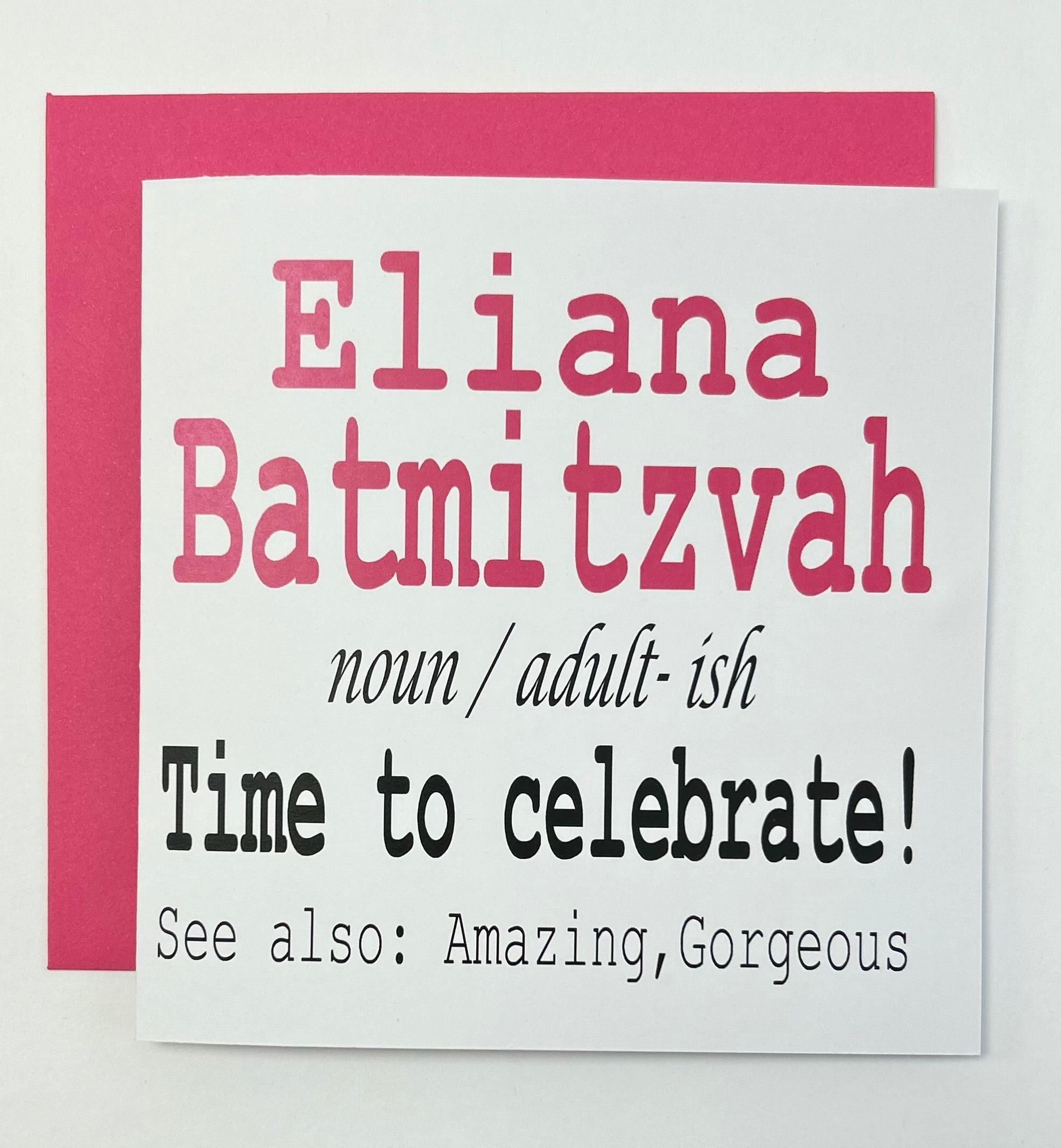 Personalise  [NAME] Time To Celebrate Batmitzvah Card
